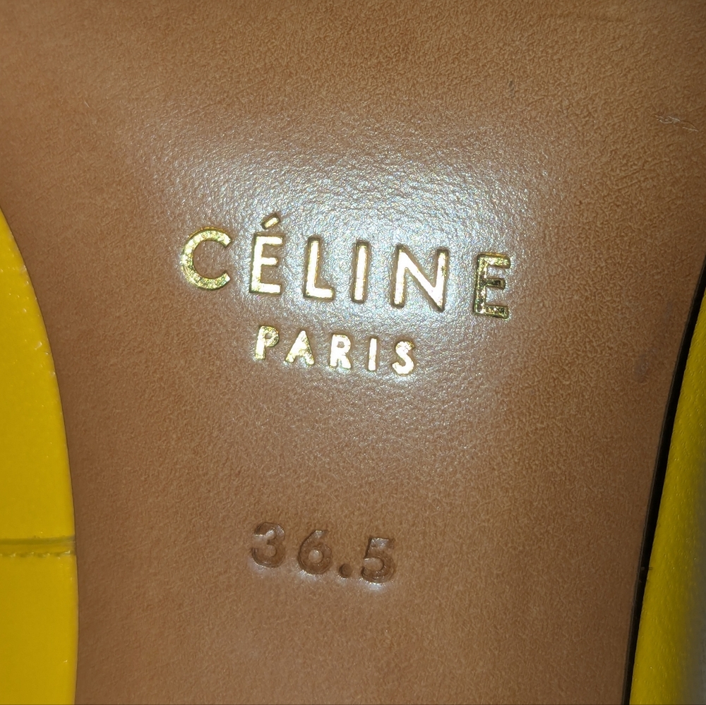 Celine Phoebe Philo Yellow Leather Heels. 36.5 - Picture 6 of 10